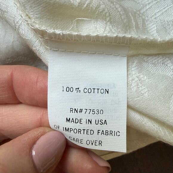 Vintage Victorian Romantic Blouse Cotton Jacquard Size 12 Barrie Pace USA Made - Picture 9 of 12